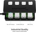 Sabrent 4-Port USB 3.0 Hub with Individual LED Power Switches (HB-UM43). 