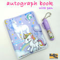 Premium Quality Mini unicorn Autograph Notebook with mini Pen| Cute stationary items for girls. 