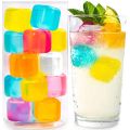 Ice Cubes Reusable 24 pieces different shapes fruit shape Silicone Plastic Ice Cubes kids serving. 