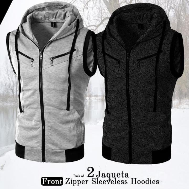 Pack of 2 Jaquetta Sleeveless Hoodies