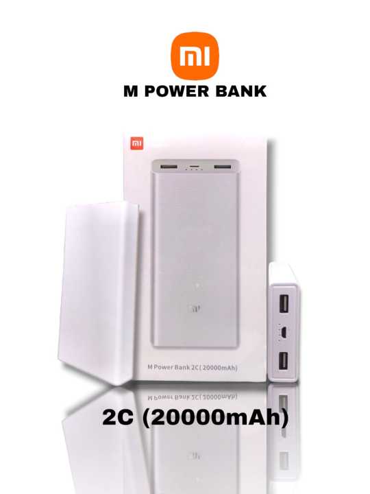 MI 20000mah powerbank with dual ports Android & type c phones (no cable included) Quick Charge
