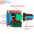 12V DC Motor Speed Controller Module 5A PWM DC-DC 4.5V-35V Adjustable Speed Regulator Control. 