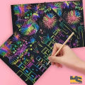 Magic Color Rainbow Scratch Paper Book Black Diy Drawing s Sing Painting Kids cute stationery. 