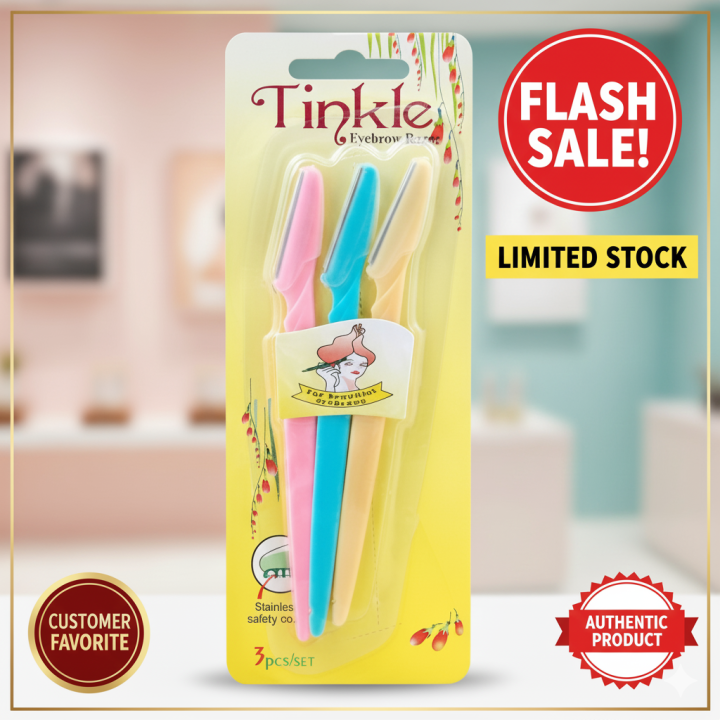 Twinkle Razor Dermaplaning Tinkle Eyebrow Razors (Pack of 3 ) | Facial Hair Remover & Dermaplaning ...