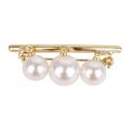 Pearl Fixed Strap Charm Safety Pin Brooch Sweater Cardigan Clip Chain Brooches Jewelry for Women. 