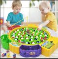 Fishing Game Toy Set with Rotating Board with Music On/Off Switch for Quiet Play, Includes Fishes and Fishing Poles, Safe and Durable Toy for Toddlers and Kids - 15 Pcs , 45 pcs Fishes ,Learning and Educational Fishing Game Toy With Light  + Free Cod. 