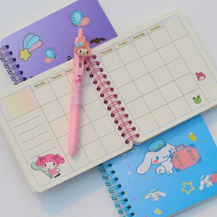 Creative%20Kawaii%20Spiral%20Kuromi%20Sanrio%20Weekly%20Planner%2085%20Sheets%20Purple%20Kuromi,%20Black%20Kuromi,%20My%20Melody%20and%20Cinnamoroll%20-%20Image%203
