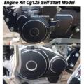 Sticker Engine Kit For Self Start CG 125 New Model Sticker Kit Waterproof Matt Black. 