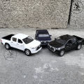 Toyota Hilux Vigo Die Cast Model Metal Toy Car – Lights & Music Sound Feature – 1:36 Scale – Front Doors Openable – Size Approx. 5-Inches – White. 