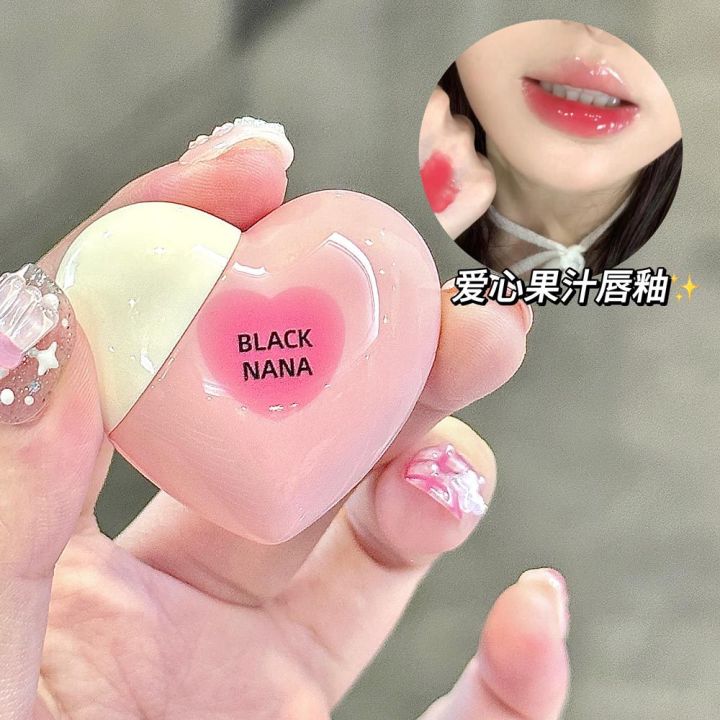 Makeup BrushesBLACKNANA's Heart-Thrilling Mirror Lip Glaze Pure Desire Pseudo-No-Makeup Lipstick Lasting Makeup Korean Young Girl Water Glossy Lip Gloss