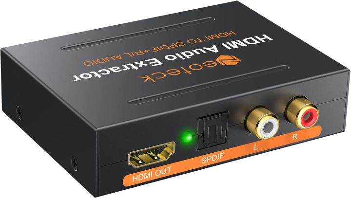Neoteck 1080P HDMI Audio Extractor, HDMI to HDMI + Optical TOSLINK SPDIF + Analog RCA L/R Stereo Audio Video Splitter Adapter
