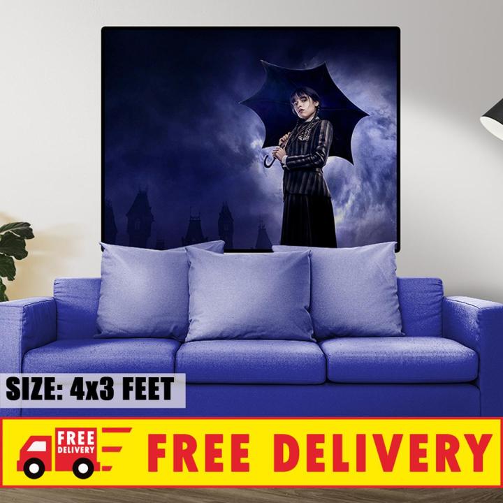 Wednesday Addams Water Proof PVC Panaflex Wallpapers Netflx Edition