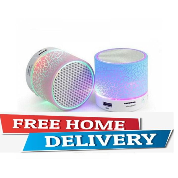 Mini Portable Bluetooth & Rechargeable Speaker with Light + SD Card + USB Supported Multi Color