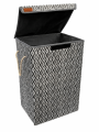 Fabric Laundry Basket Hamper Lid & Handle Ideal for Clothes Storage Box & Square Baskit Bins Cloth Organizer Cubes Organizer with Handles Jewelry And Makeup Storage Box with Dual Handles. 