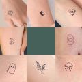 77 Kinds Of Cute Tattoo Stickers Bear Star Smiley Face English Temporary Tattoos Suitable For Summer Tattoos. 