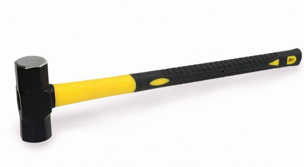 Heavy Duty 8LB Sledge Hammer With Heat Treated Polished Black Head and 300mm Fiber Glass Handle - UYUSTOOLS COF008