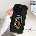 Sausage Mouth Sweating Frog Head Pink Black Cover Compatible For IPhone 11 15 14 13 12 Pro Max 7Plus XR XS Max X 15 7 6s 6 8 Plus SE 2020 Angel Eye Soft Case. 