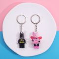 【Hot demand】Creative Pink Lego Keychain Fairy Batman Small Figures Key Lanyards Building Blocks Heroes Key Ring. 
