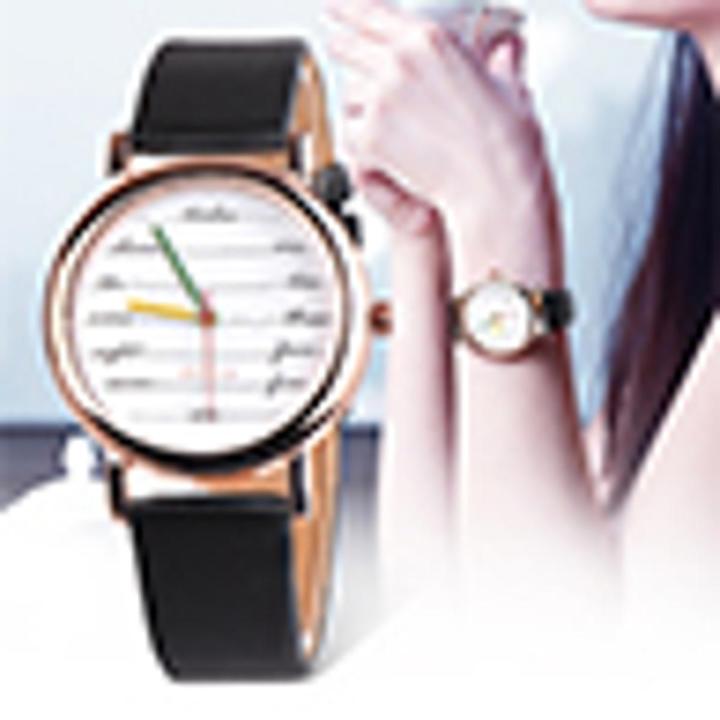 Fashion Women Faux Leather Band Letter Dial Analog Quartz Wrist Watch Gift