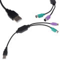 USB Male to ps/2 ps2 female converter cable cord keyboard mouse adapter MJ. 