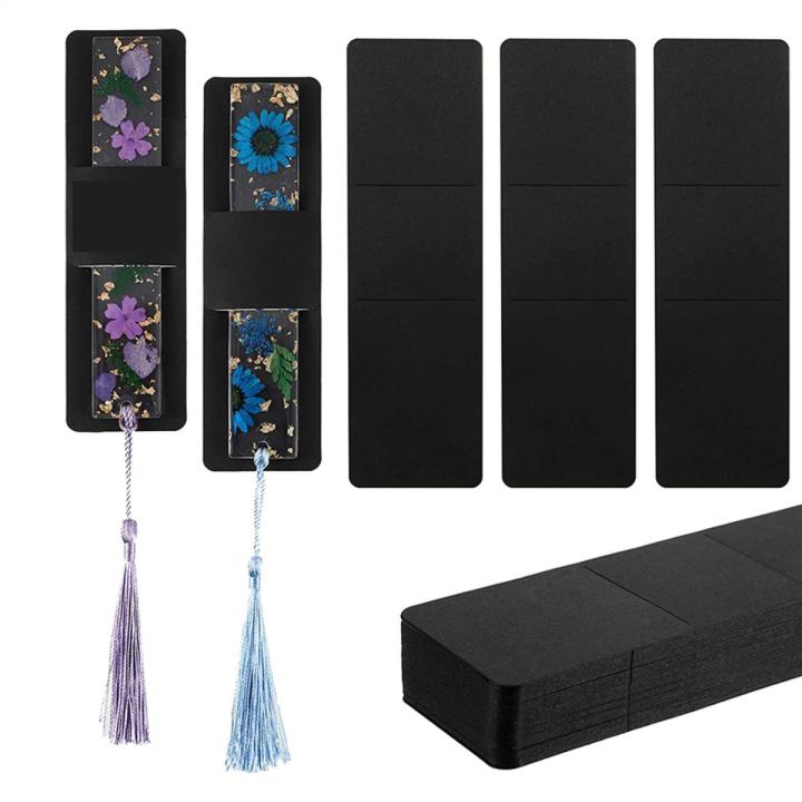 50 Pcs Resin Bookmark Holder 5.9 X 1.8 Inches DIY Bookmarks Display Cards for Bookmark Wrapping
