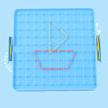 16x16cm Double Sided Geoboard Nails Peg Board Elastic Bands Kids Teaching Aids. 