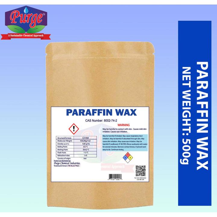 Purge White Paraffin Wax 500g - Food Grade Wax - Fully Refined - Candle Wax