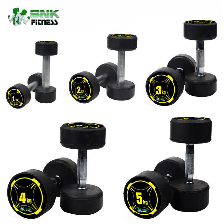 SNK FITNESS Rubber Dumbbell with Metal Handles Fitness Home Gym Exercise Dumbbells 1kg, 2kg, 3kg, 4kg, 5kg, 6kg, 7kg, 8kg, 10kg (1-Pc)