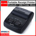 SpeedX Bt500m Mini Portable Bluetooth + USB Printer 48mm Raseed Receipt Printer. 