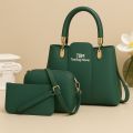 Three Piece Premium Quality Luxury Ladies Hand Bags For Girls Top Handle Bag Large Capacity Shoulder Bag. 