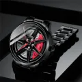 “WHEEL WATCH Premium  Men’s Wristwatch – Rotating Rim Dial, Multi-Function Modern Design, Waterproof Metal Strap”Look Like Smart Watch. 