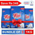 Win Task Detergent Washing Powder - Bundle of 3 - 1KG Pack. 
