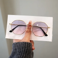 Bestwear.pk New Trendy Stylish Fashionable Metal Frame Hexagonal Sunglasses For Women Men - Retro Geometric Gradient Lens UV Protection Unisex Sun Glasses For Girls Men Boys - Octagon Style Eyewear Shades for Ladies. 