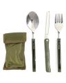 3 In 1 Outdoor Folding Dinnerware Spoon Fork Knife Set. 