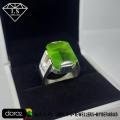 Peridot Gemstone Ring, Peridot Ring For Men, 925 Stering Silver Peridot Ring, Lab Created Peridot Ring. 