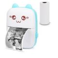 Portable Printer, Mini Pocket Wireless Bluetooth Thermal Printer with 1 Roll Printing Paper for Android iOS Smartphones, Work Study Photo Label Notes Memo Picture Inkless Printing (Blue). 