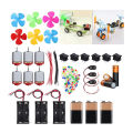 DC Motor Fan Kit Electronic Science Project DIYs Kit for Kids (4v DC motor,batteries,LEDs,wires,&propellers etc). 
