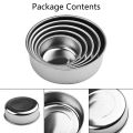Stainless Steel Food Storage Container 5 Pcs Bowl Set With Airtight Lids Mixing Bowls Cookware Set Kitchen Tool. 