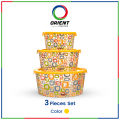 Orient Plastic Smart Containers Set of 3 Durable, Stackable Storage Boxes with Airtight Lids, BPA-Free, Ideal for Organizing Food Household Items, and More. 