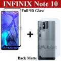 Infinix Note 10 Full Screen 9D Glass For Note 10 | Infinix Note 10 Back Skin Sheet For Note 10. 