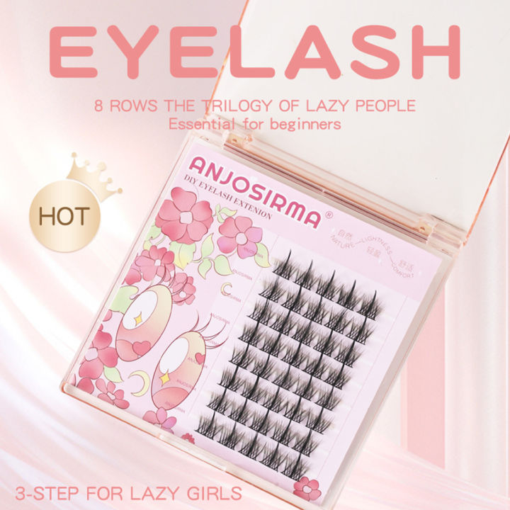ANJOSIRMA Upgrade Eyelashes, Self grafting false eyelashes, Natural Individual Cluster EyeLashes, Quick DIY Eyelash Extensions
