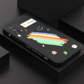 Realme 7 Pro New Cartoon Girls Smile Rainbow Design Phone Case Square Edge Pattern Liquid Silicone Casing Full Cover Camera Protect Case. 