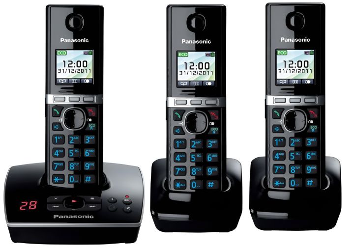 KX-TG8061E Trio (03 sets) Color Display intercom plus PTCL Wireless Landline Phone with 06 New Rechargeable Cells