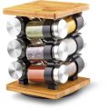 12 Revolving Wooden Masala Jar With Stand. 