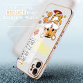 (Free Lanyard) Luxury 6D Plating Case for Samsung A21S Back Cover Spring Festival Year of the Tiger Side Pattern Soft Silicone Square Phone Cases. 