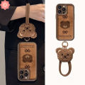 Fashion Fixed Borehole Lanyard Case for Redmi 13C 13 A1 9T 14C 12C 9 12 10C 9C NFC 9A A2 10A Note 9 13 11 12 10 8 11s 10s Pro Max Poco M3 C65 C40 C61 Pro Cartoon Bear Bow Knot Case. 