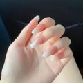 24pcs/box with Jelly Stickers Long Ballet Press on Nails Detachable Full Cover Acrylic Nails Tender Pink Fake Nails Simple Gradient False Nails Girl. 
