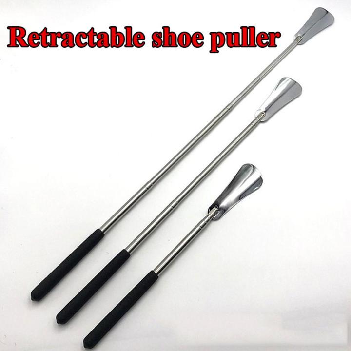 【HOT】 Retractable Shoehorn Shoe Horn Stainless Steel Shoehorn Long Handle Shoehorn Durable Shoe Accessory Lifter Shoes Spoon Shoehorn