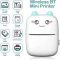 Pocket Inkless Mini Printer - 12 x Sticky Paper Roll & 12 x Thermal Paper Roll - Thermal Portable Bluetooth Wireless Mini Printer For Kids - For Photo, Picture, Office Receipt, Label Note, QR Code - Compatible With IOS & Android - Pink & Blue. 