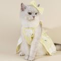Flower Pet Dress for Dog Shih Tzu Female Wedding Bow Knot Kitten Cat Dress + Hairband Birthday Cat Outfit Dog Formal Clothes Dog Dress Girl Pet Clothing. 